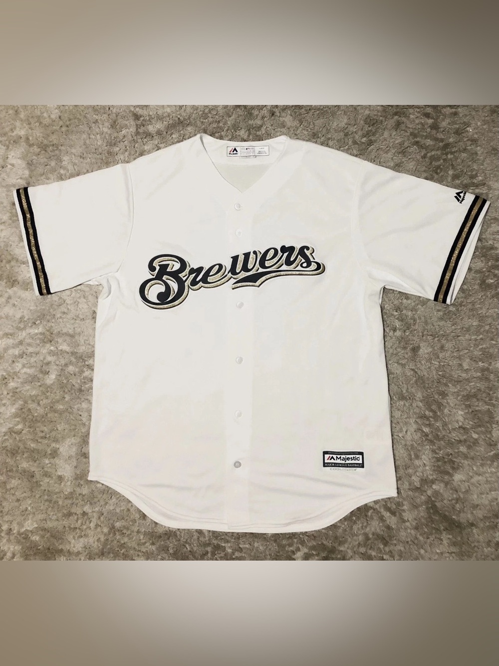Milwaukee Brewers Majestic White Cool Base Jersey Men’s Size M Medium New NWOT